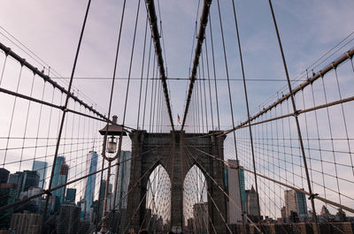 Low angle view of suspension bridge