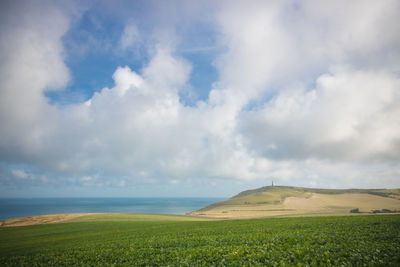 Scenic view of field against sky