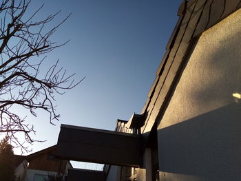 Low angle view of building against clear sky