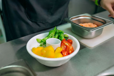 Close-up of food in plate on table