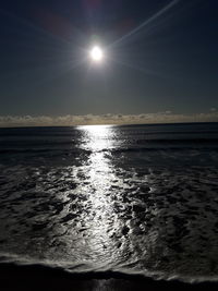 Scenic view of sea against sky at sunset