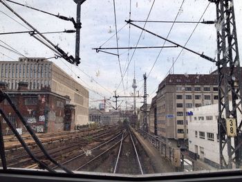 Railroad tracks against sky