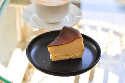 Close-up of coffee served on table