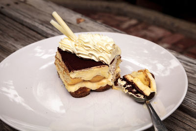 Close-up of ice cream on plate