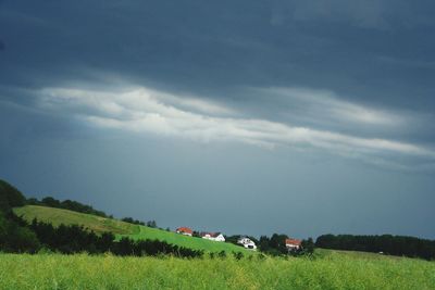 Scenic view of field against sky