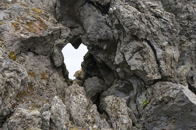 Low angle view of rock formation in cave