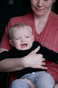 Close-up of mother and baby girl