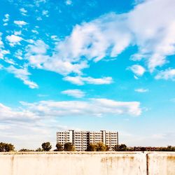 Buildings against blue sky