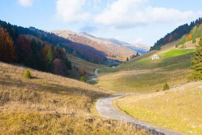 Scenic view of mountains against sky