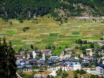 High angle view of townscape