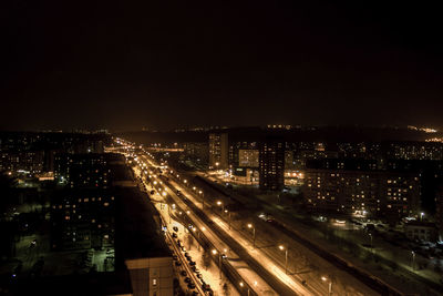 Illuminated city at night