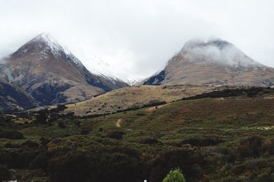 Scenic view of mountains against sky