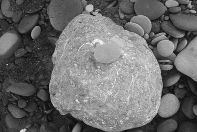 Close-up of pebbles on beach