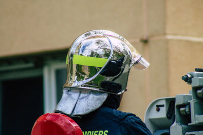 Rear view of man wearing sunglasses