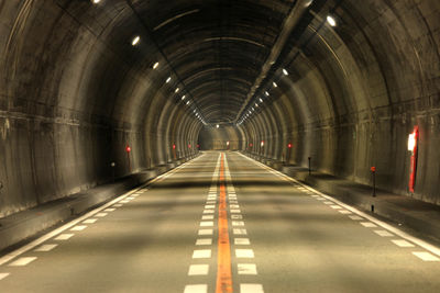 Illuminated empty tunnel