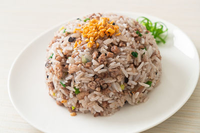 Close-up of meal served in plate