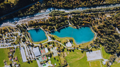 High angle view of swimming pool