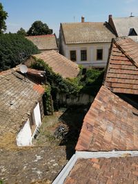 High angle view of old building