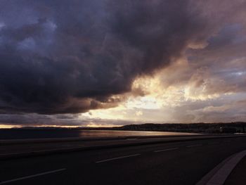 Road against sky during sunset