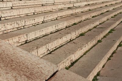 High angle view of stone steps