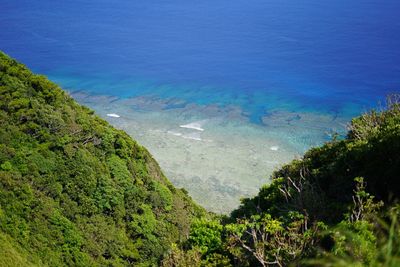 High angle view of sea shore