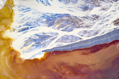 High angle view of ice cream in water