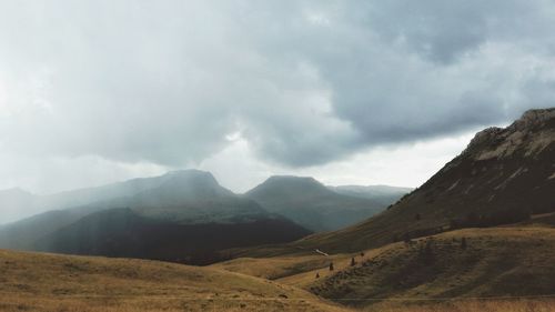 Scenic view of mountains against sky