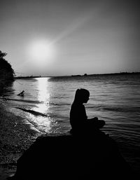 Scenic view of sea at sunset