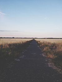 Road passing through field