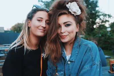 Portrait of smiling female friends