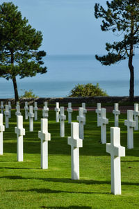 View of cemetery against sky