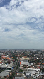 High angle view of townscape against sky