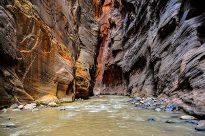 Scenic view of waterfall