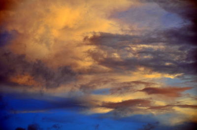 Close-up of dramatic sky during sunset