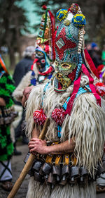 Close-up of man in traditional costume during carnival