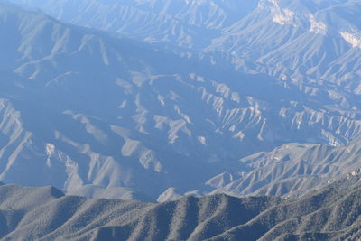 Aerial view of snow covered mountain