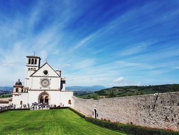 Traditional building against blue sky