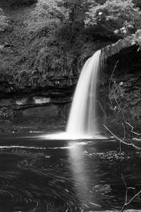 Scenic view of waterfall