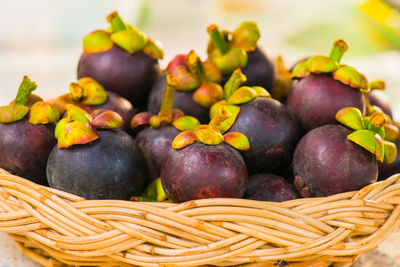 Close-up of fruits in basket