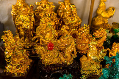 Close-up of buddha statues for sale