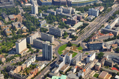 High angle shot of cityscape