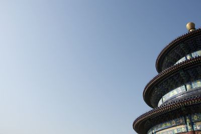 Low angle view of building against clear sky