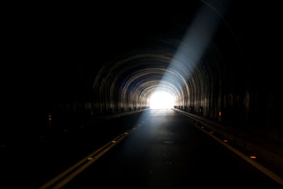 Empty road in tunnel