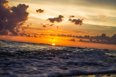 Scenic sunset over calm sea