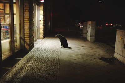 View of illuminated lights at night