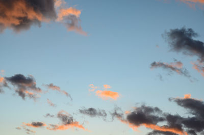 Low angle view of sky at sunset