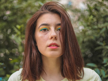 Close-up portrait of a beautiful young woman