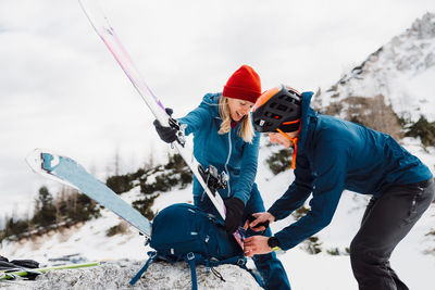 People skiing on snow