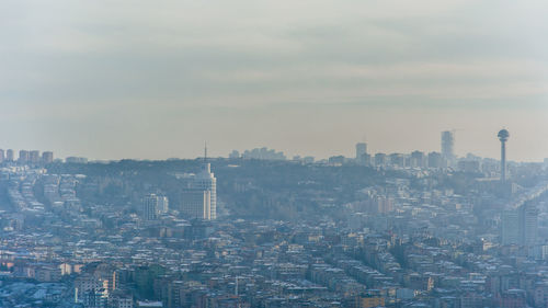 Aerial view of buildings in city