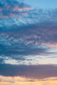 Low angle view of sky at sunset